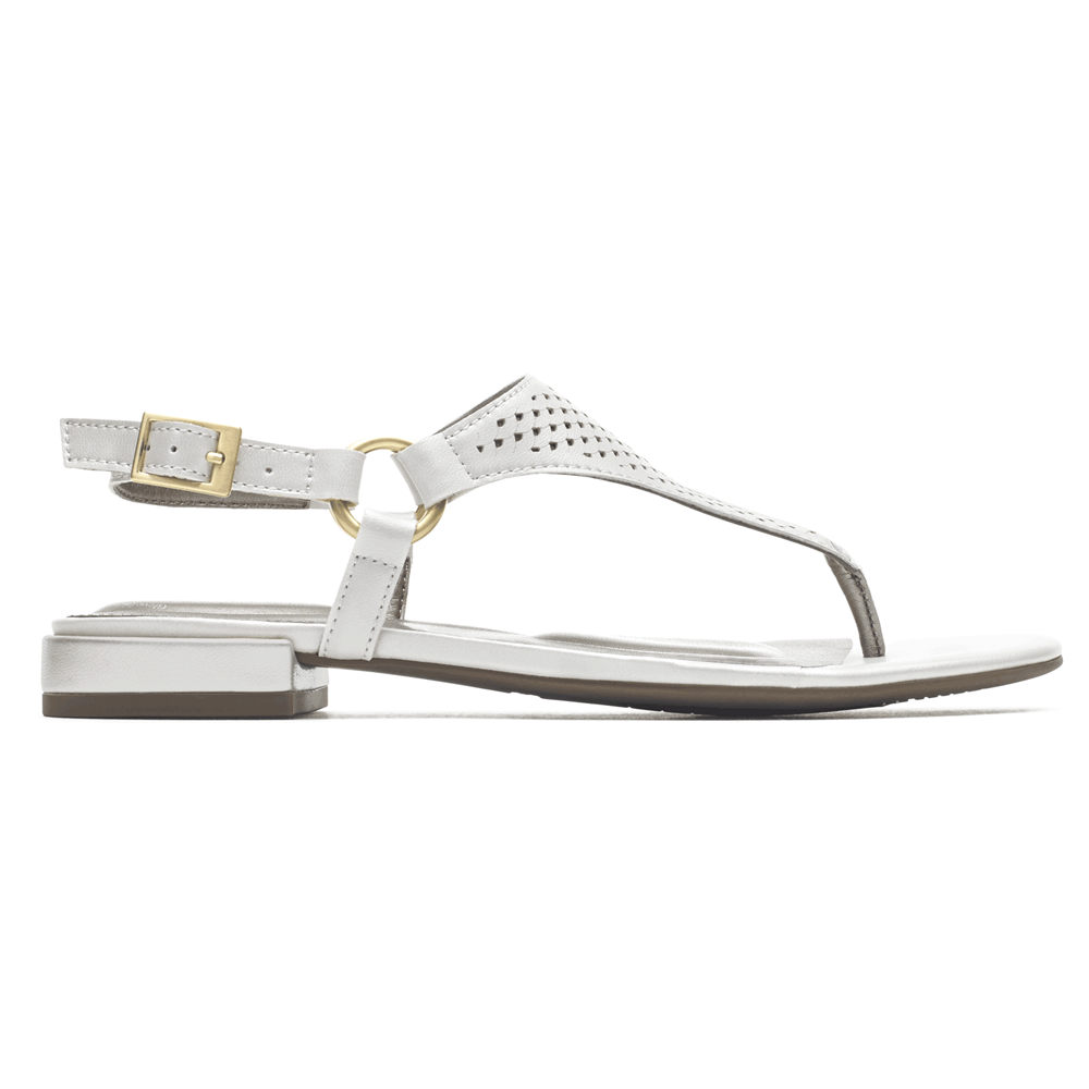 Rockport Sandaler Dame Hvite - Total Motion Zosia Thong - FBPW18926